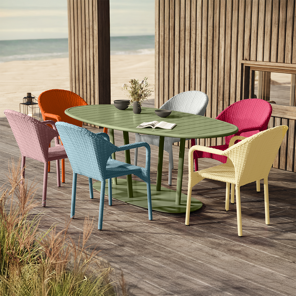 VANZEELAND Gartentisch Oval 200 x 100 cm