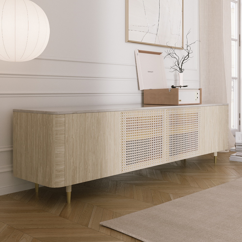 DEVIENNE Lowboard mit Travertinplatte