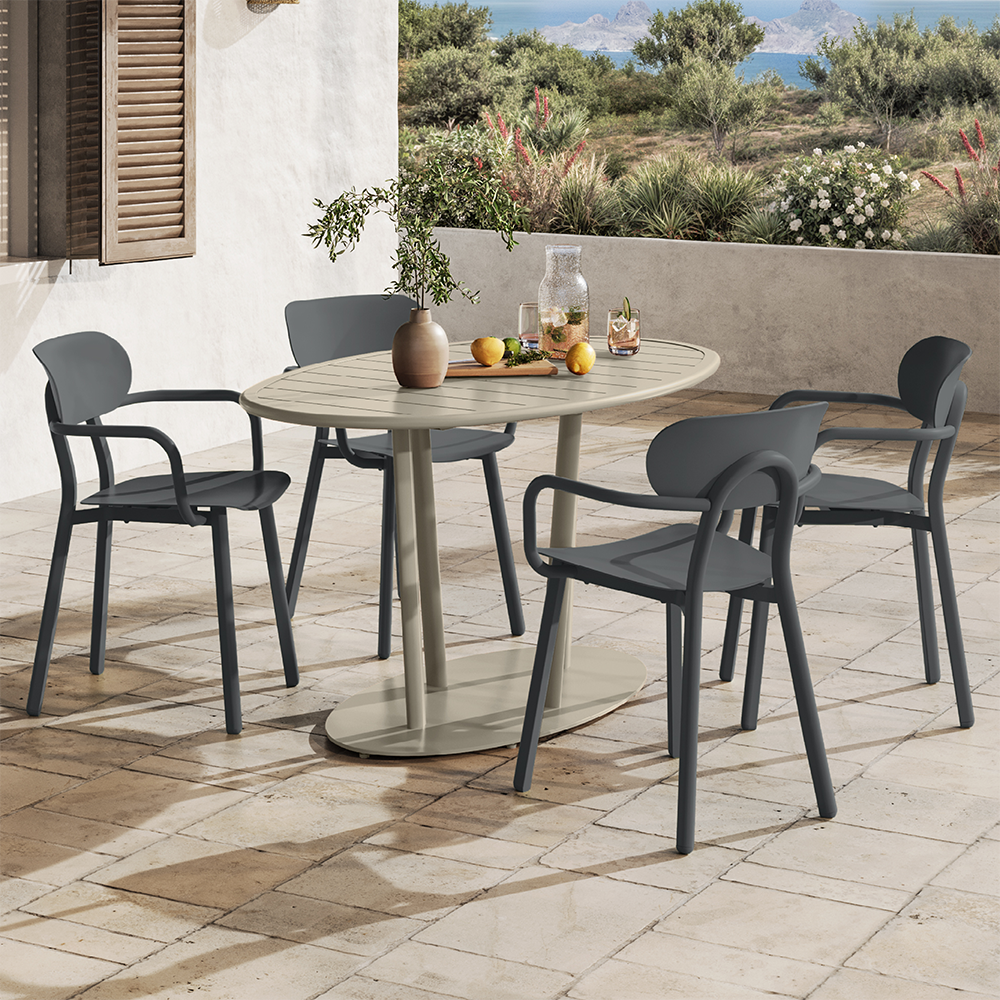 VANZEELAND Gartentisch Oval 140 x 83 cm