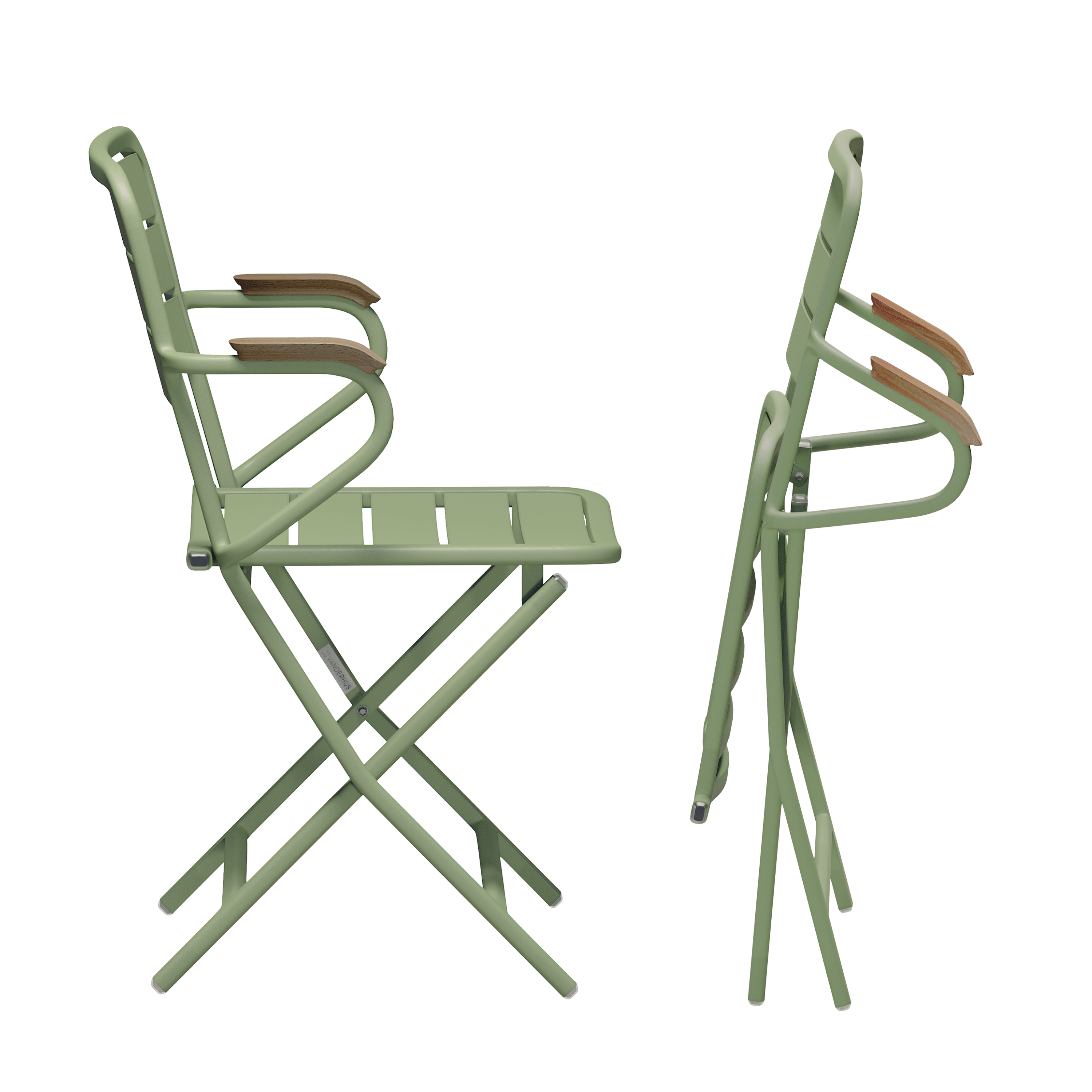 VANZEELAND klappbarer Gartenstuhl mit Armlehnen Green Tea VANZEELAND klappbarer Gartenstuhl mit Armlehnen Green Tea