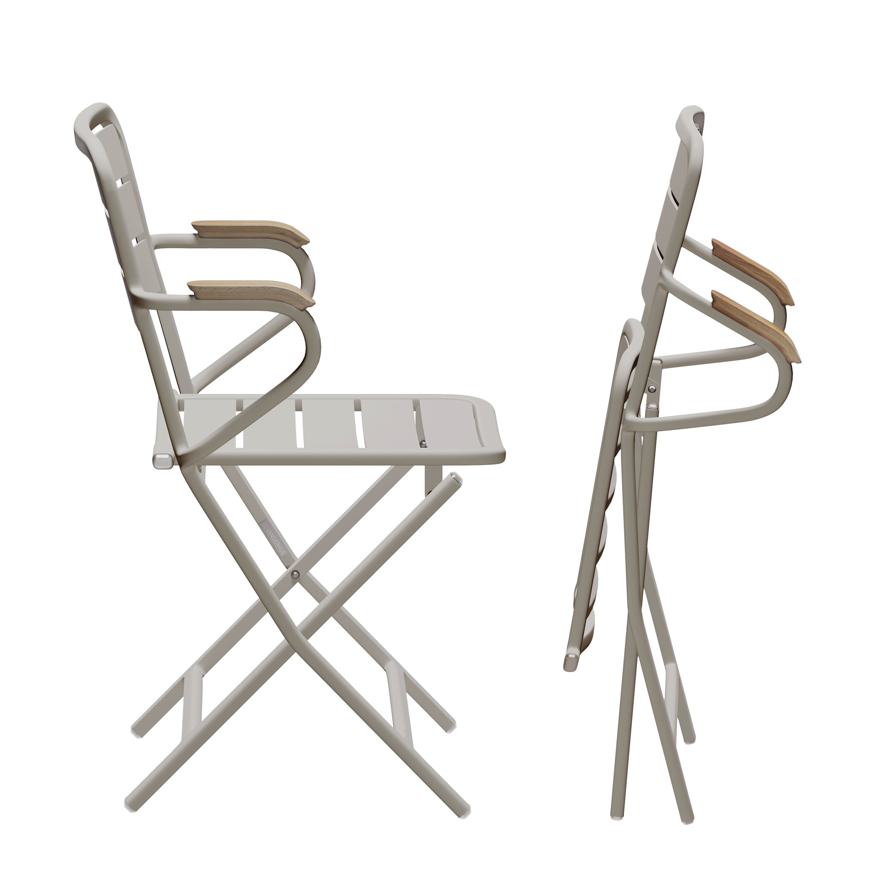 VANZEELAND klappbarer Gartenstuhl mit Armlehnen Sand